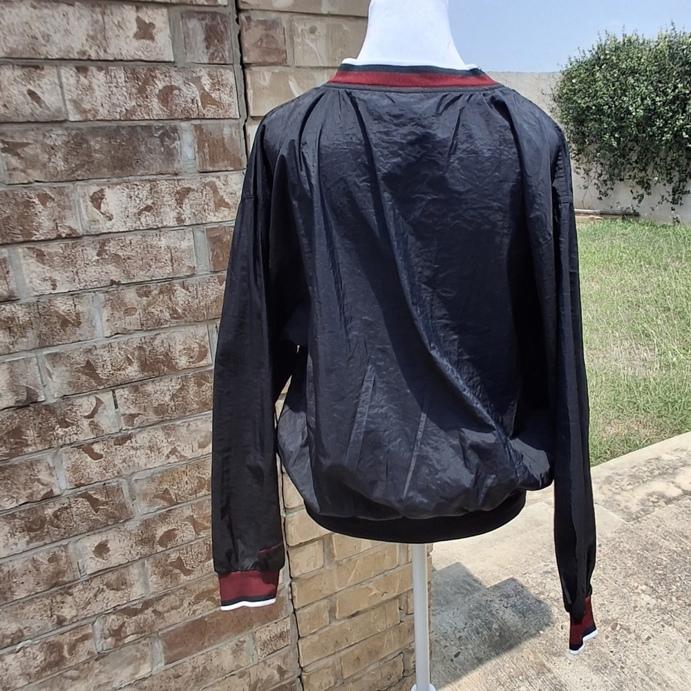 Vintage Nike Black Nylon Long Sleeve Pullover Windbreaker Top   Unisex Size XL - Picture 7 of 16